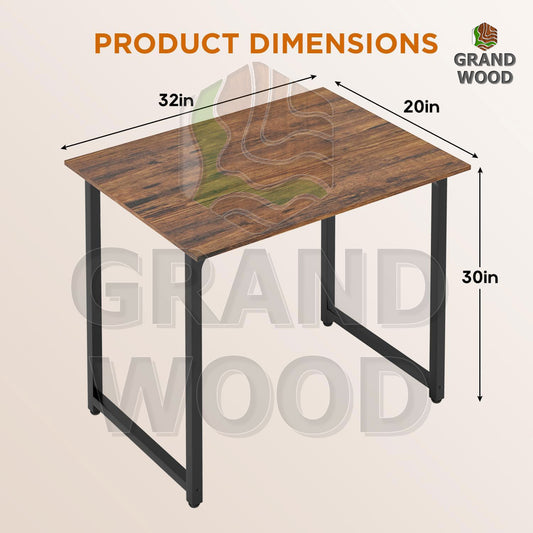 32 Inch Computer Desk - Office Desk with Metal Base