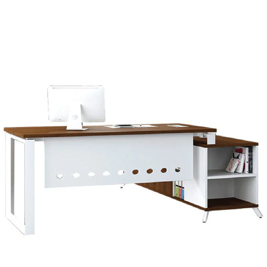 Loft-Style Manager Table with side rack