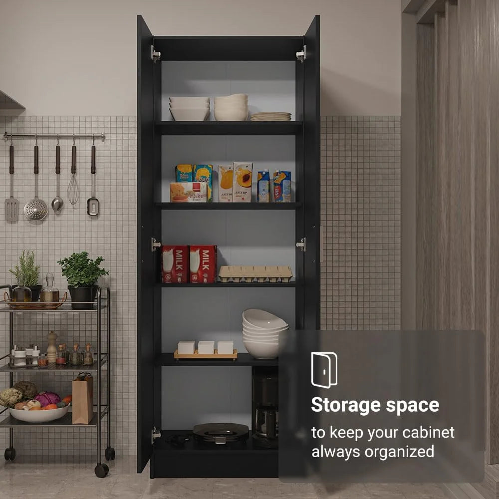Kitchen Pantry Storage Cabinet 2 Door with Shelves