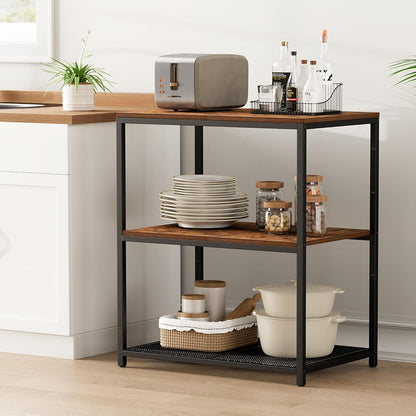 Kitchen Island with 3 Shelves, Kitchen Shelf Rack