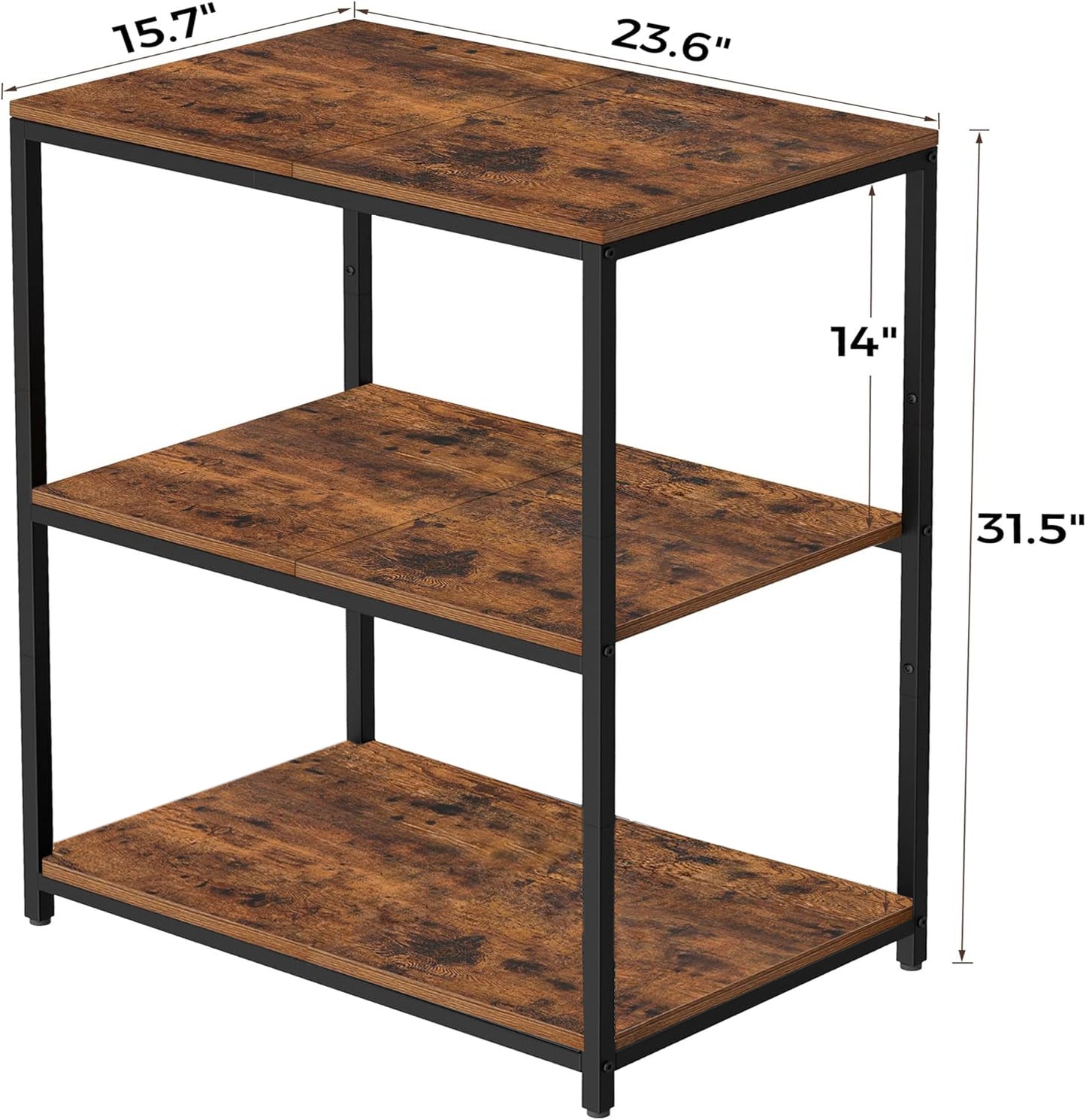 Kitchen Island with 3 Shelves, Kitchen Shelf Rack