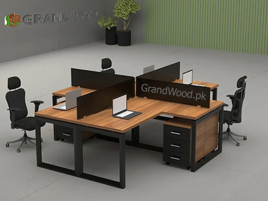 Workstation X for 4 person with Drawers Box