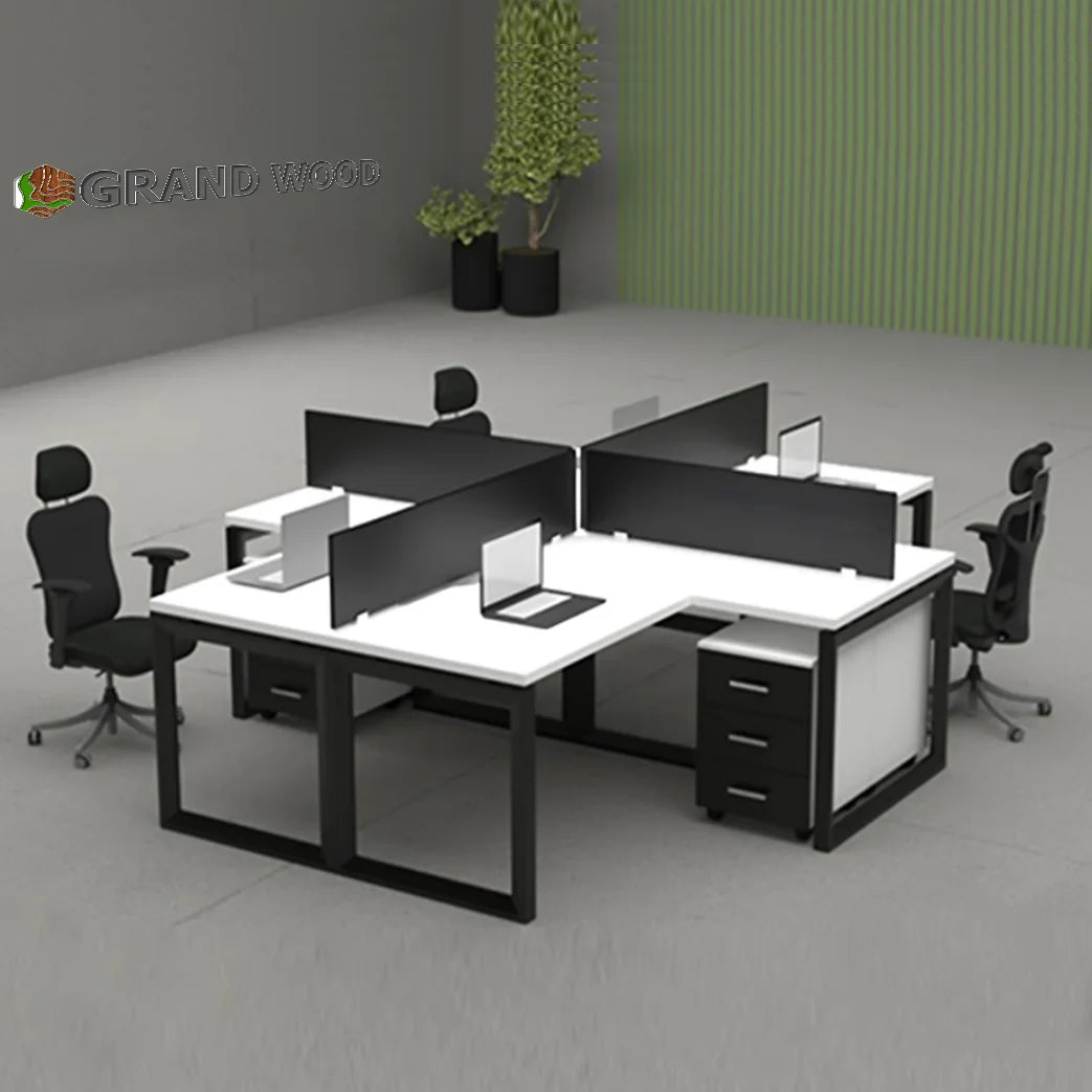 Workstation X for 4 person with Drawers Box